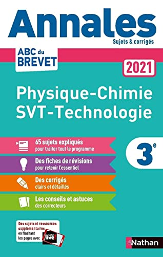 Annales Physique-chimie SVT-Technologie 3e 2021