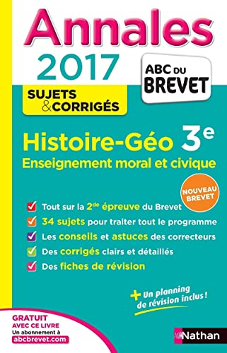 Annales Histoire-géographie / Enseignement moral et civique 3e 2017